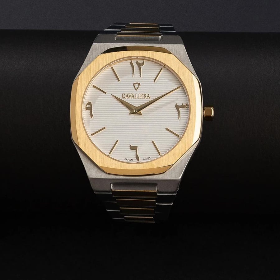 Men's wristwatch, white gold, Cavalier CL48GW