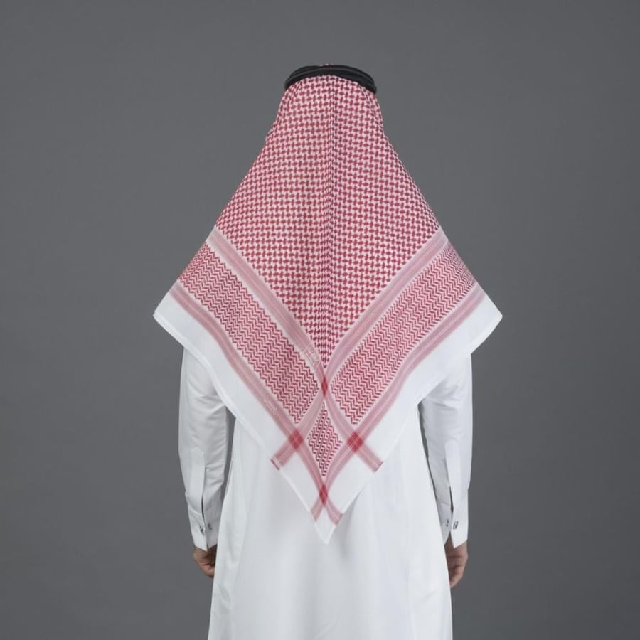 شماغ البسام البصمة 3 أحمر لون غامق