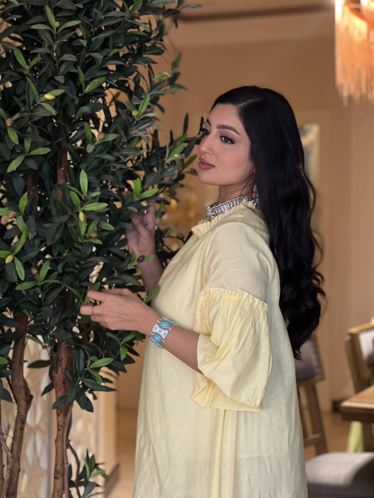 دراعه رمضانية صفراء مطرزة بالفصي