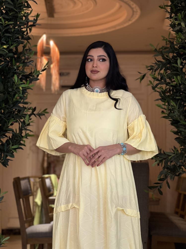 دراعه رمضانية صفراء مطرزة بالفصي