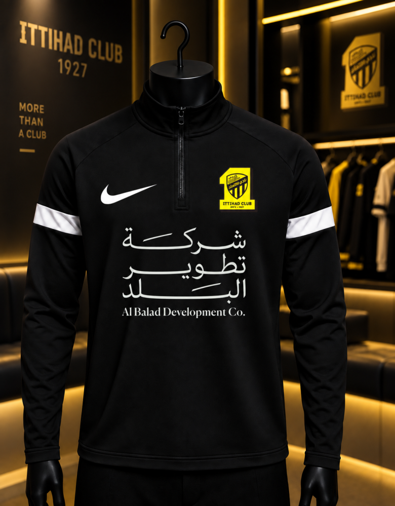 جاكيت الاتحاد أسود شتوي بشعار النادي 2027