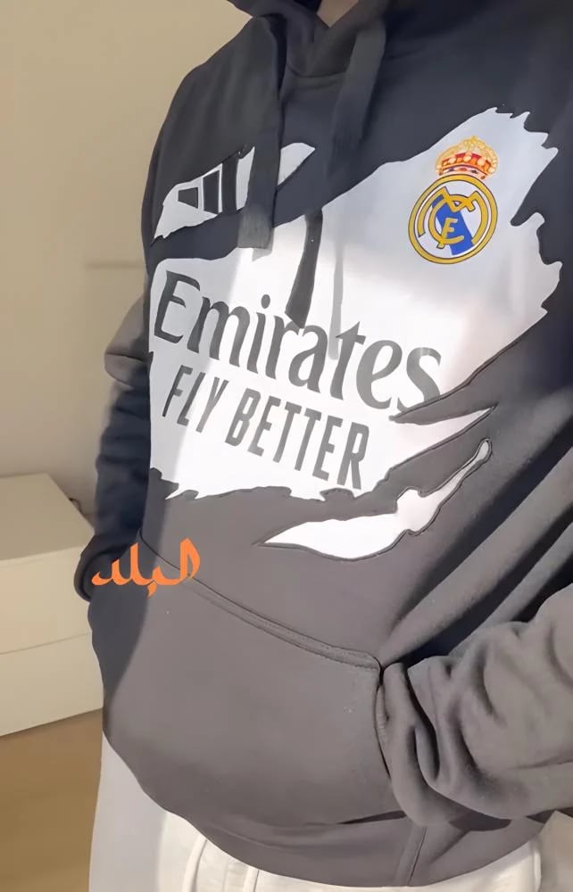 هودي ريال مدريد مخصص بقماش تيشيرت النادي المخيط