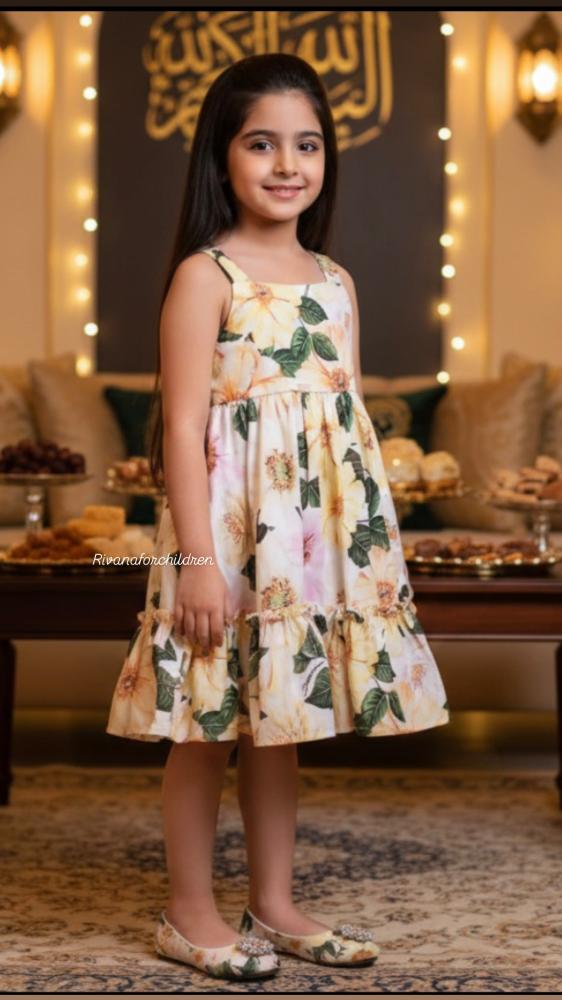 An elegant floral print dress
