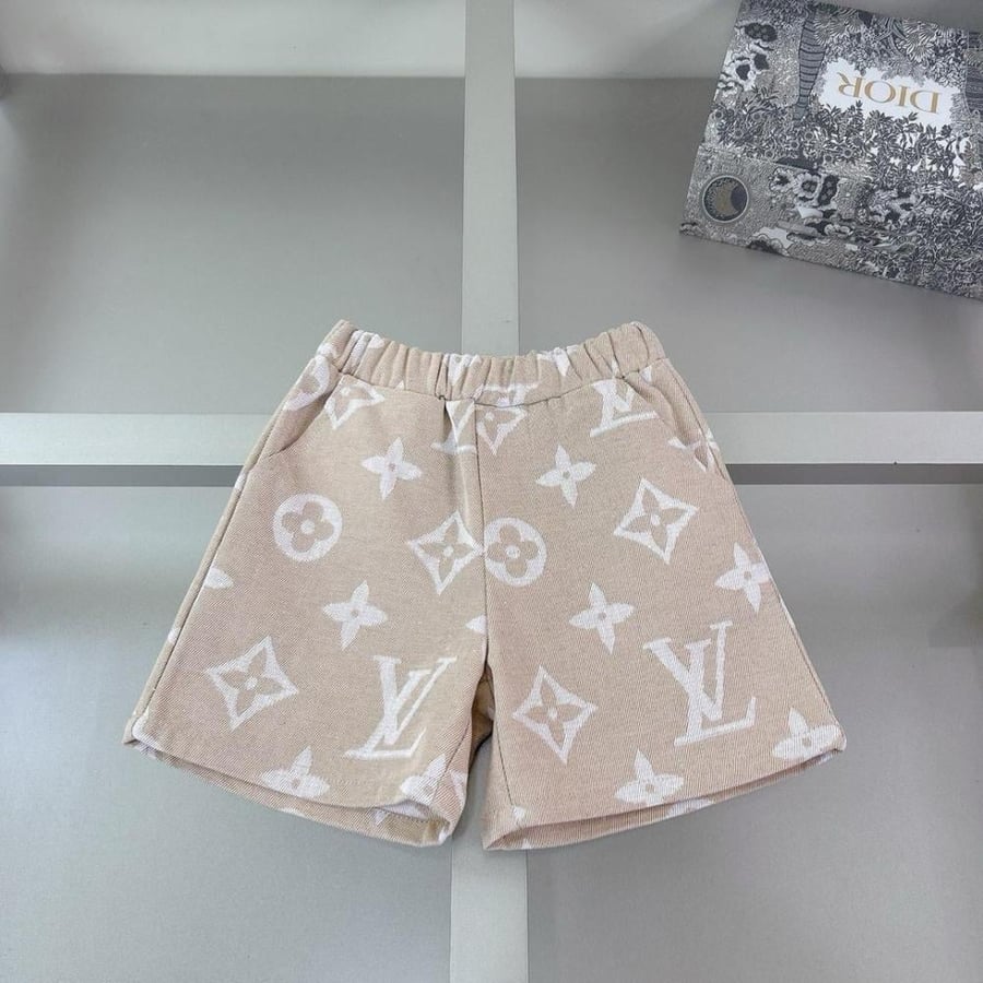 Children's set of two pieces, white and beige color