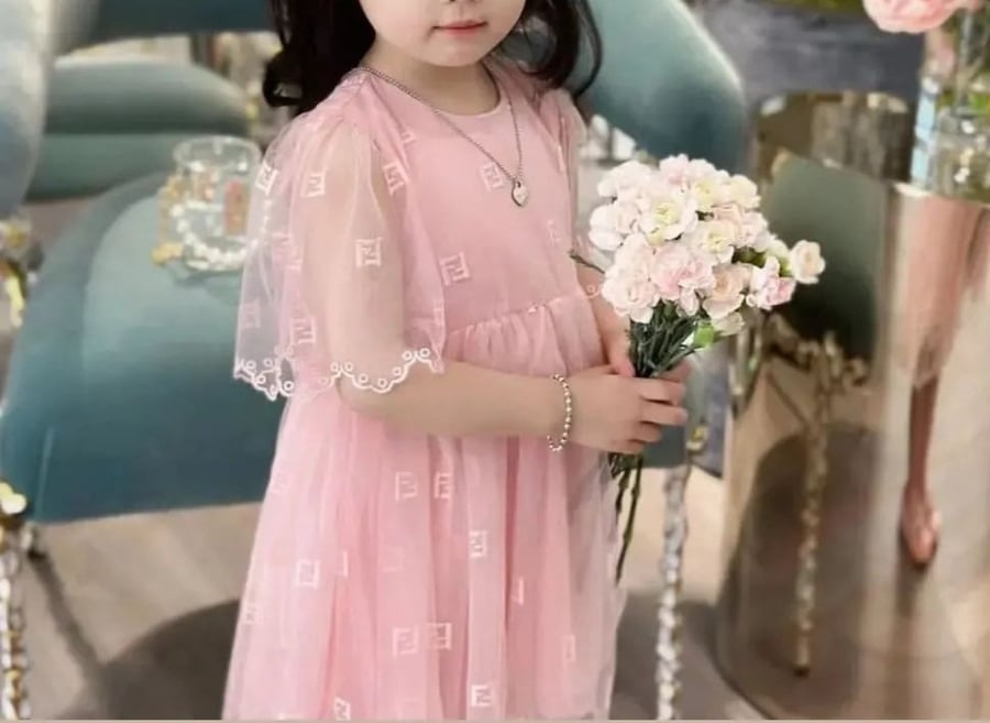 My daughter's dress made of beautiful pink tulle