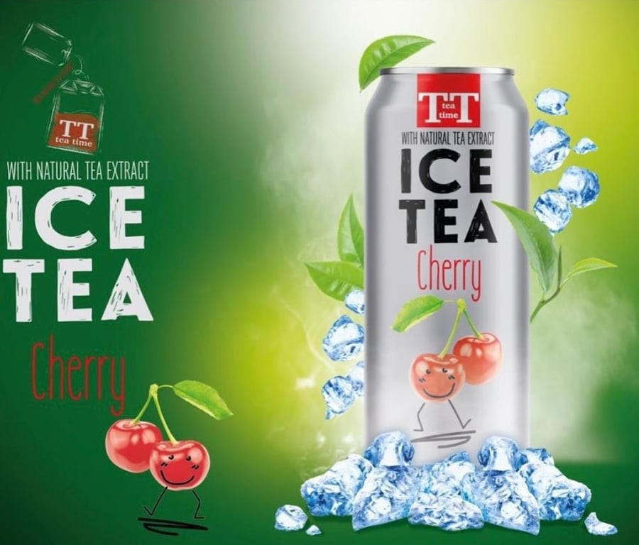 تي تايم مشروب ايس تي بنكهة الكرز 330ML