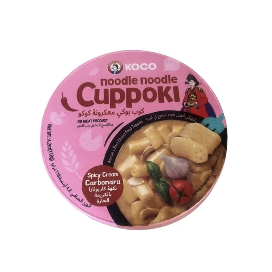 Poke Cup Dokbokki with Transparent Noodles, Spicy Creamy Carbonara Flavor, 118g