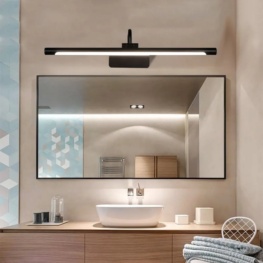 إنارة مرآة LED قابلة للشحن 60 / 80 سم – ذهبي أو أسود