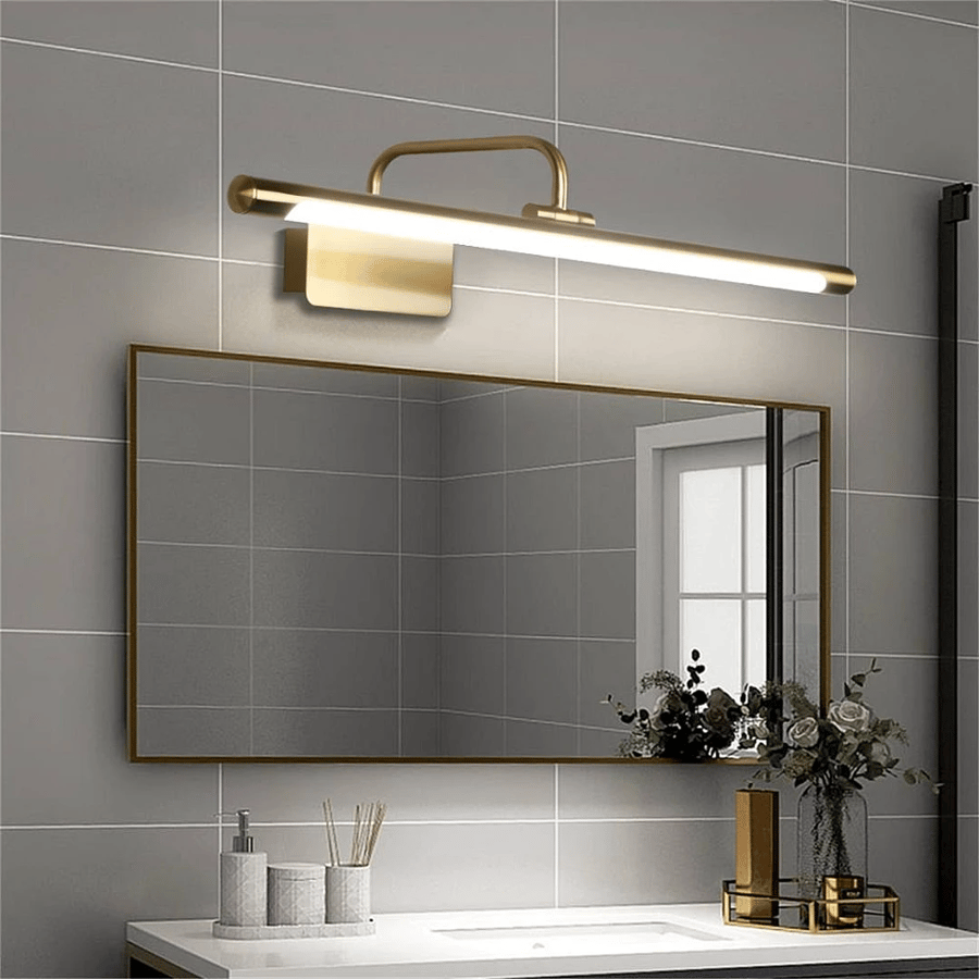 إنارة مرايا ولوحات LED خطية ذهبية 3 ألوان – 43 / 60 / 80 سم ( شمسي + اصفر + ابيض ) تصميم حديث مميز 25 واط