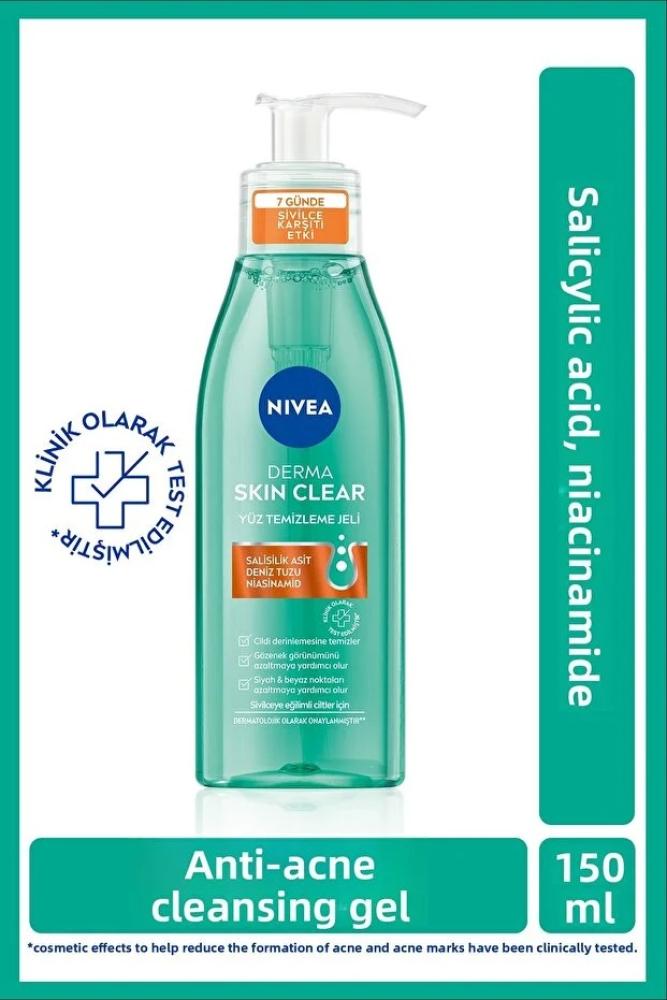 NIVEA جل تنظيف الوجه المضاد لحب الشباب ديرما سكين كلير 150 مل، حمض الساليسيليك، النياسيناميد