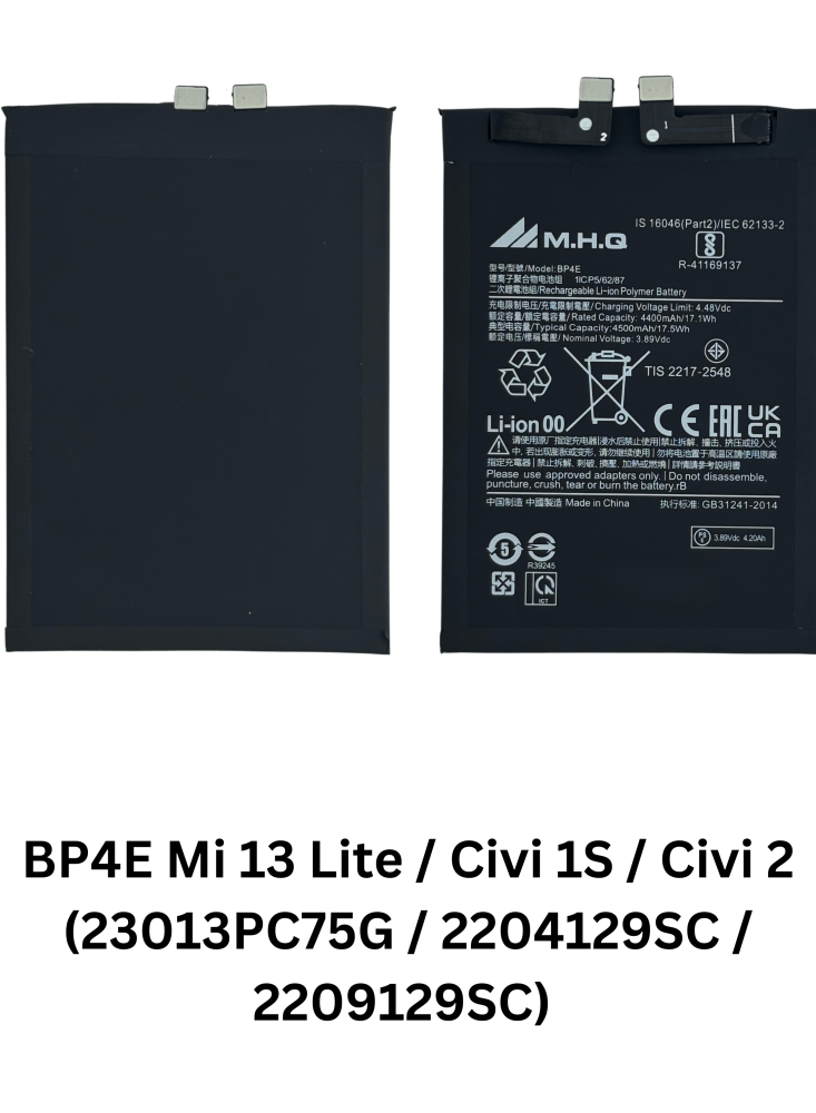 BP4E Mi 13 Lite / Civi 1S / Civi 2 (23013PC75G / 2204129SC / 2209129SC) BATTERY M.H.Q