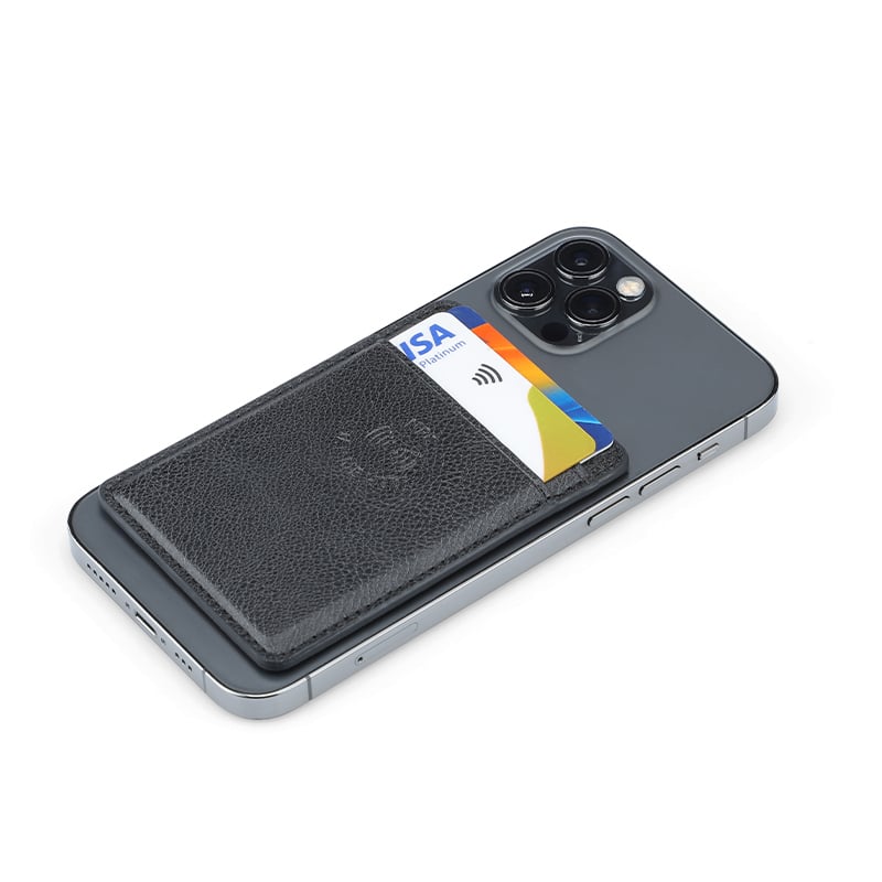 ROMA - حامل بطاقات Santhome® 2 في 1 وبطاقة أعمال رقمية NFC مدمجة - أسود