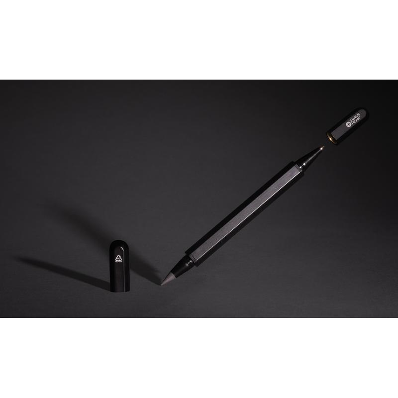 قلم رصاص مزدوج الطرف من Swiss Peak® Storm RCS من الألومنيوم المعاد تدويره - أسود