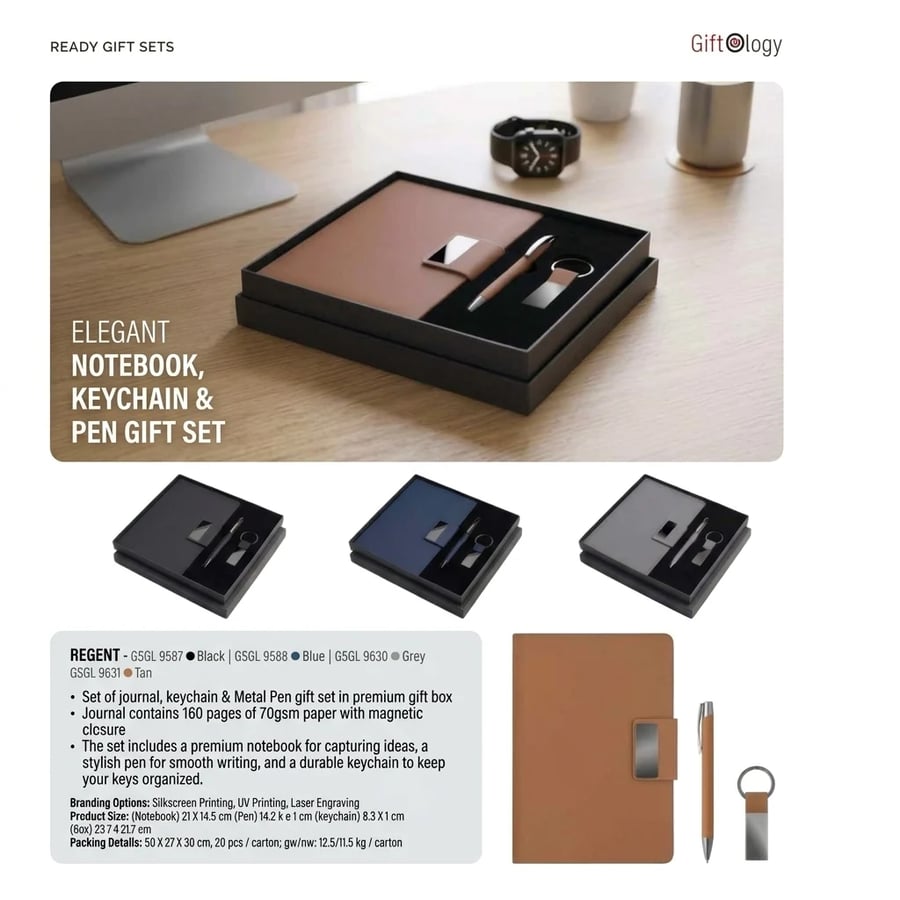 REGENT - Giftology Set of Notebook, Keychain and Pen