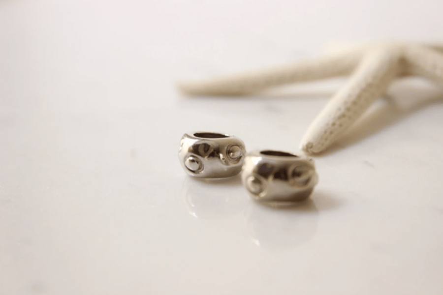 7x12mm Silver Beads, Rondelle Beads
