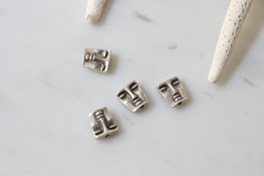 Silver Face Charm, Bracelet Charm