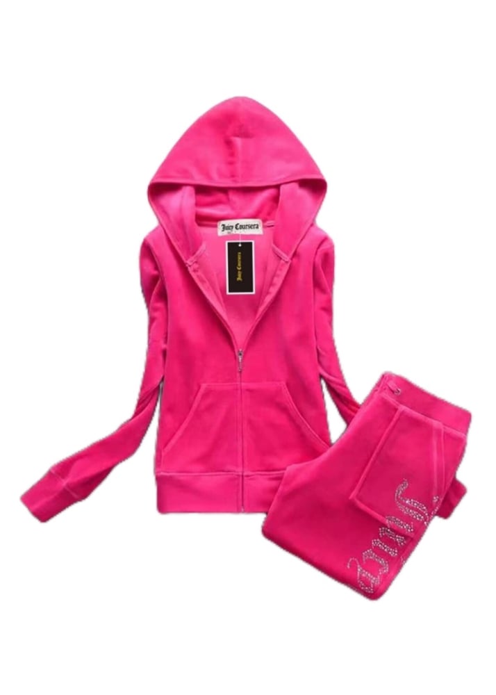 ‏Full set (jacket + pants) hot pink