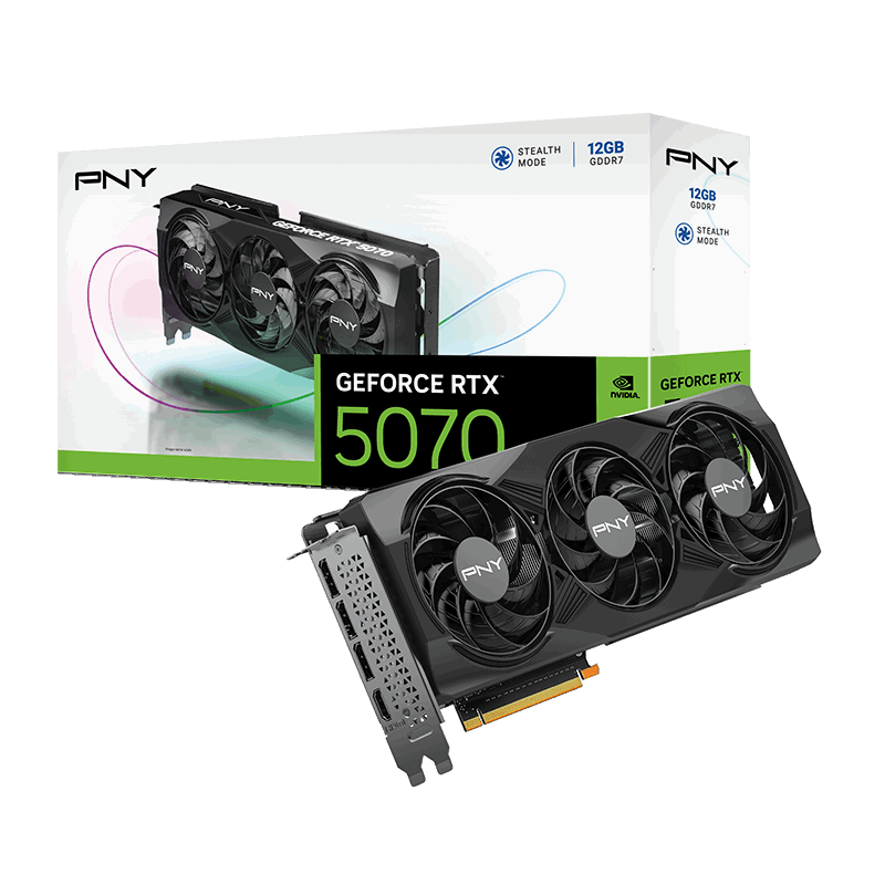 PNY GeForce RTX 5070 Triple Fan - 12GB GDDR7 VRAM - Graphics Card