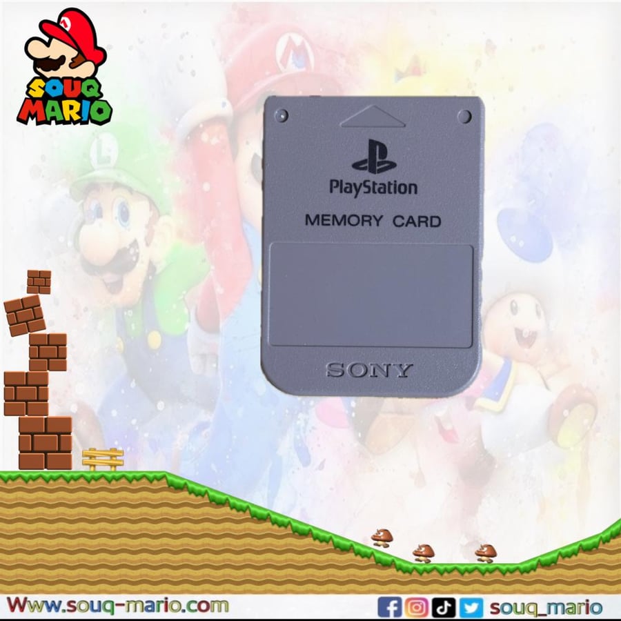 ذاكره ( ميموري ) كارد بلايستيشن 1 اصلي Memory Card PS1  لون رصاصي