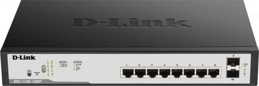 سوتش ديلنك جيجا بيت POEمن ديلنك D-Link Switch Dlink 8 Port Gigabit Poe, DGS-F1100-10PS