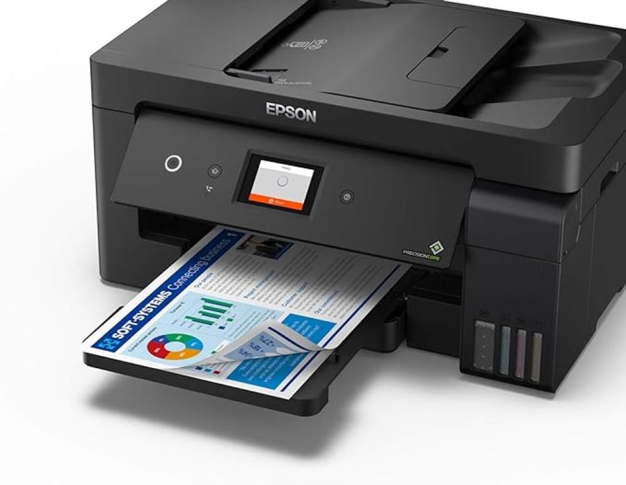 Epson EcoTank L14150 color printer A3 for printing, scanning, faxing, and copying with WiFi technology, works with tank, black