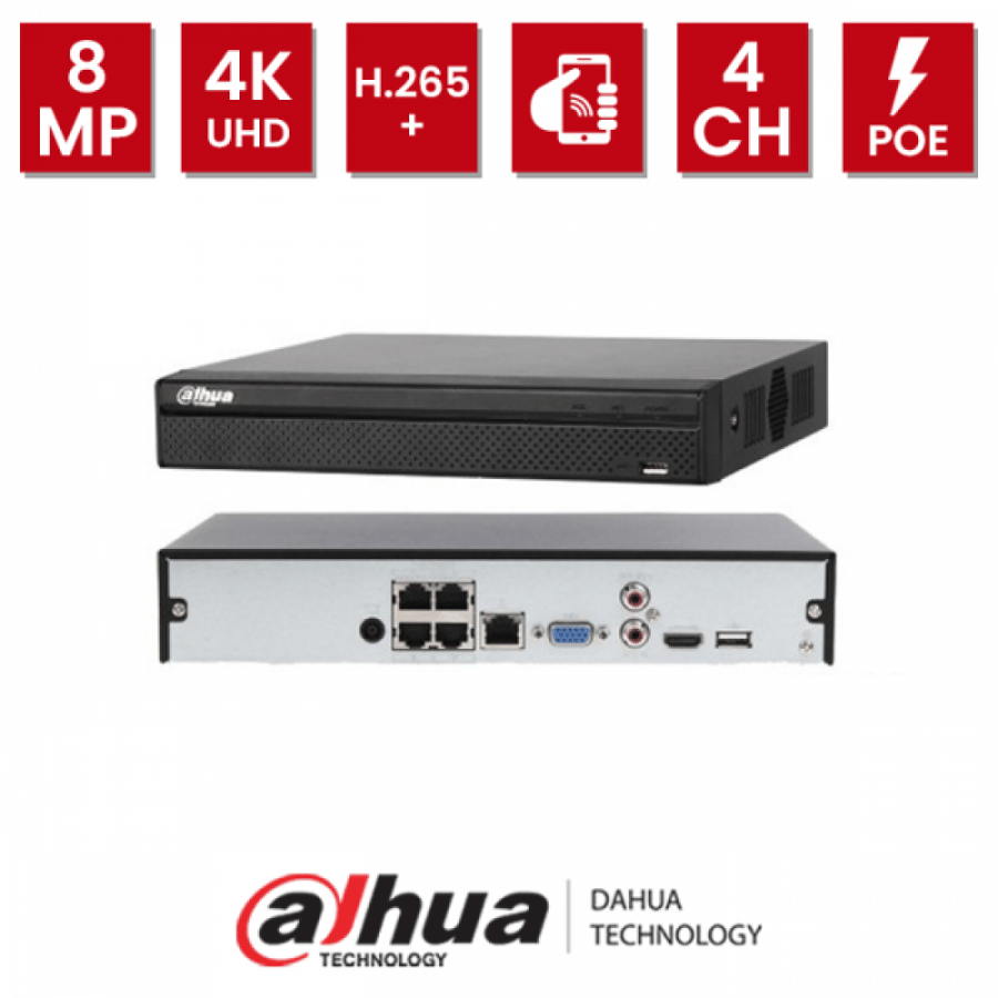 جهاز تسجيل كاميرات مراقبه اي بي 4 قنوات  NVR4104HS-4KS2