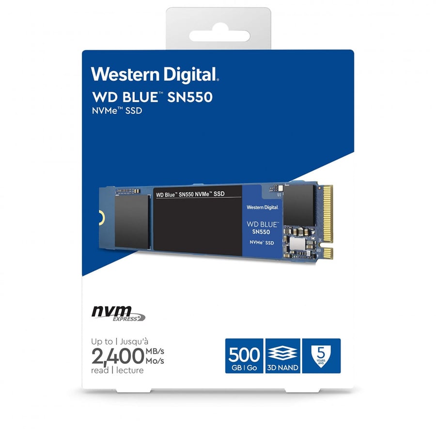 هارد داخلي ان ف ام اس اس دي WD_BLUE SN550 500GB M.2 2280 PCIe Gen3 NVMe up to 2400 MB/s read speed