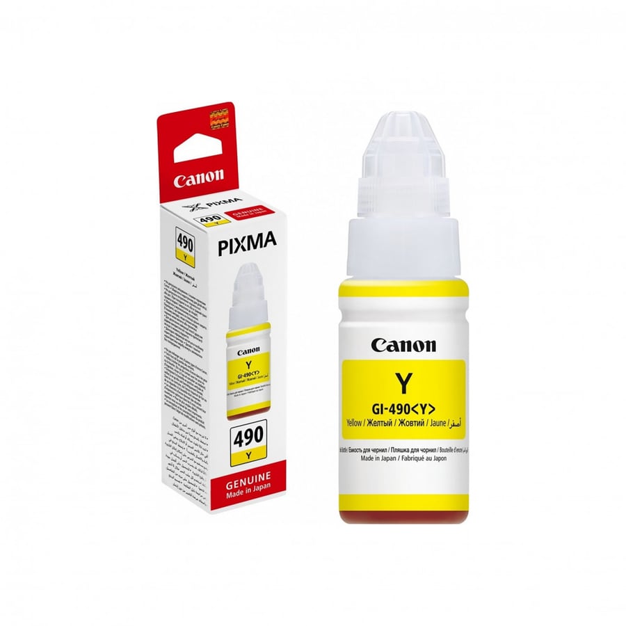 حبر تعبئه كانون الاصلي اللون الاصفر  CANON PIXMA INK  YALOW 490