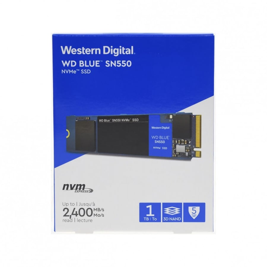 هارد داخلي ان ف ام اس اس دي سعه 1 تيرا WD_BLUE SN550  1TB M.2 2280 PCIe Gen3 NVMe up to 2400 MB/s read speed