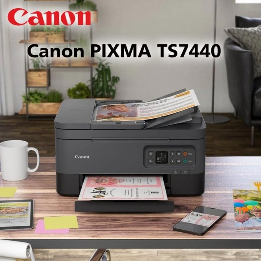 طابعه كانون بكسيما 1X4  ملونه Canon PIXMA TS7440 Multi-function Machine (/WIFI/Copy/Print/Scan/ADF)