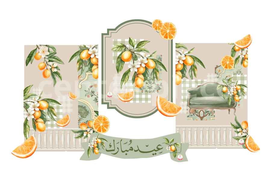 زينة جدارية ثيم البرتقال  A3