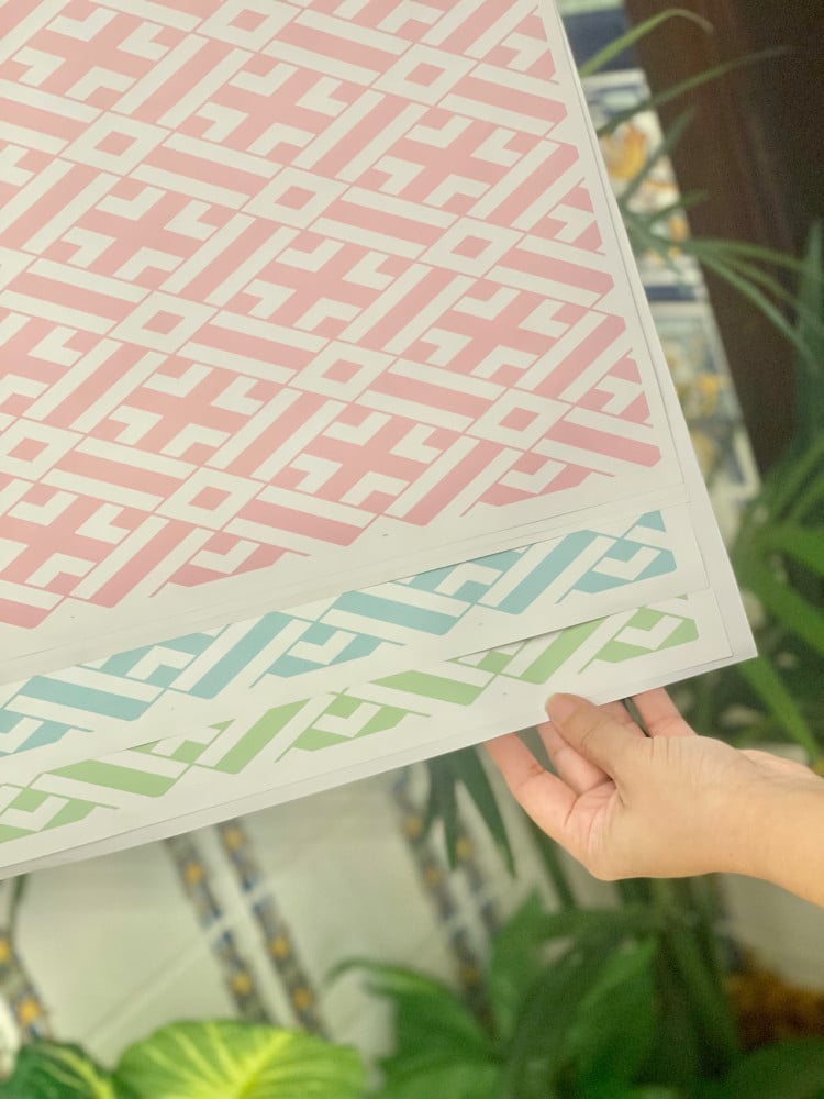 Pastel color wrapping paper set of 6