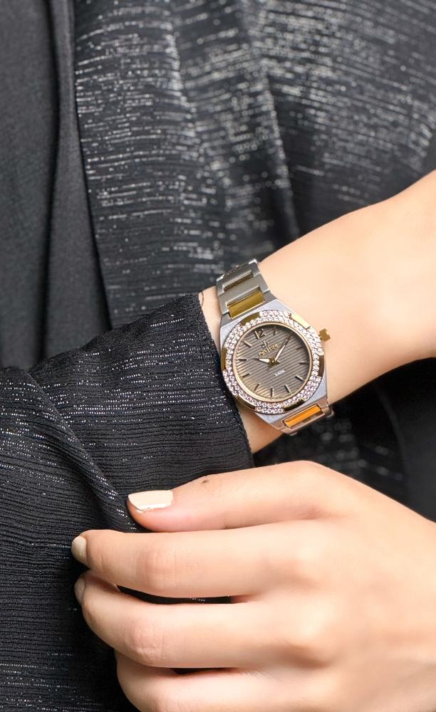 ساعة نسائية ديفوشي استيل بلون فضي ذهبي /GREY