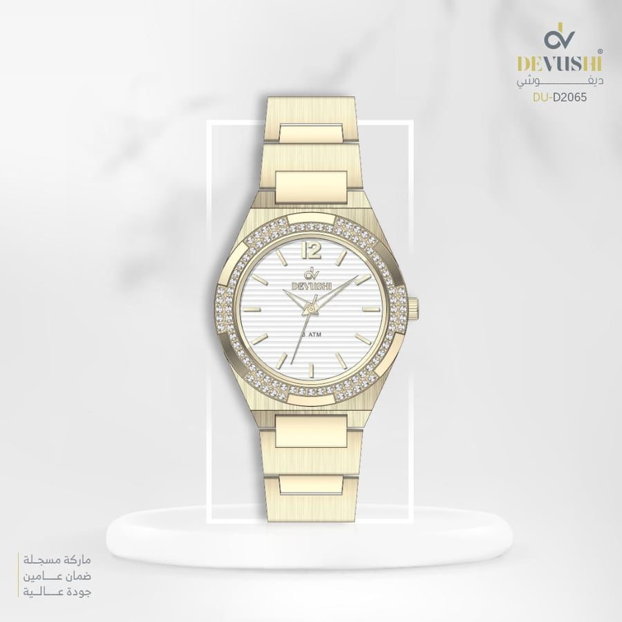 ساعة نسائية ديفوشي استيل بلون ذهبي /SILVER