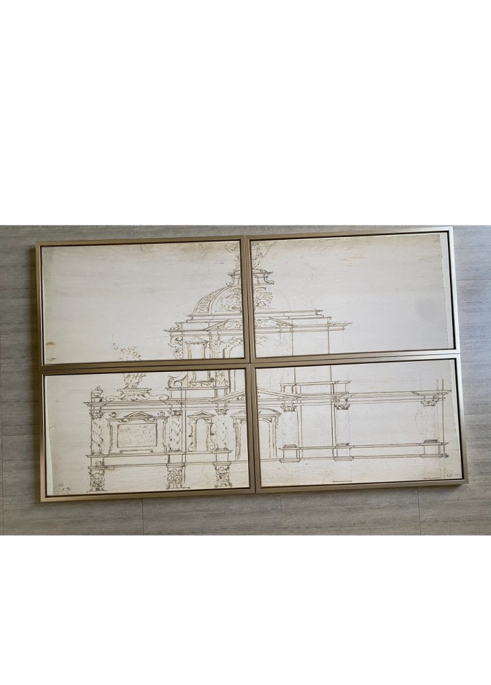 A set of 4 paintings with a total size of height 105 and width 175. The price includes the entire set with frames. The production time for the painting is from 7 to 10 days, after which the product is shipped to the customer.