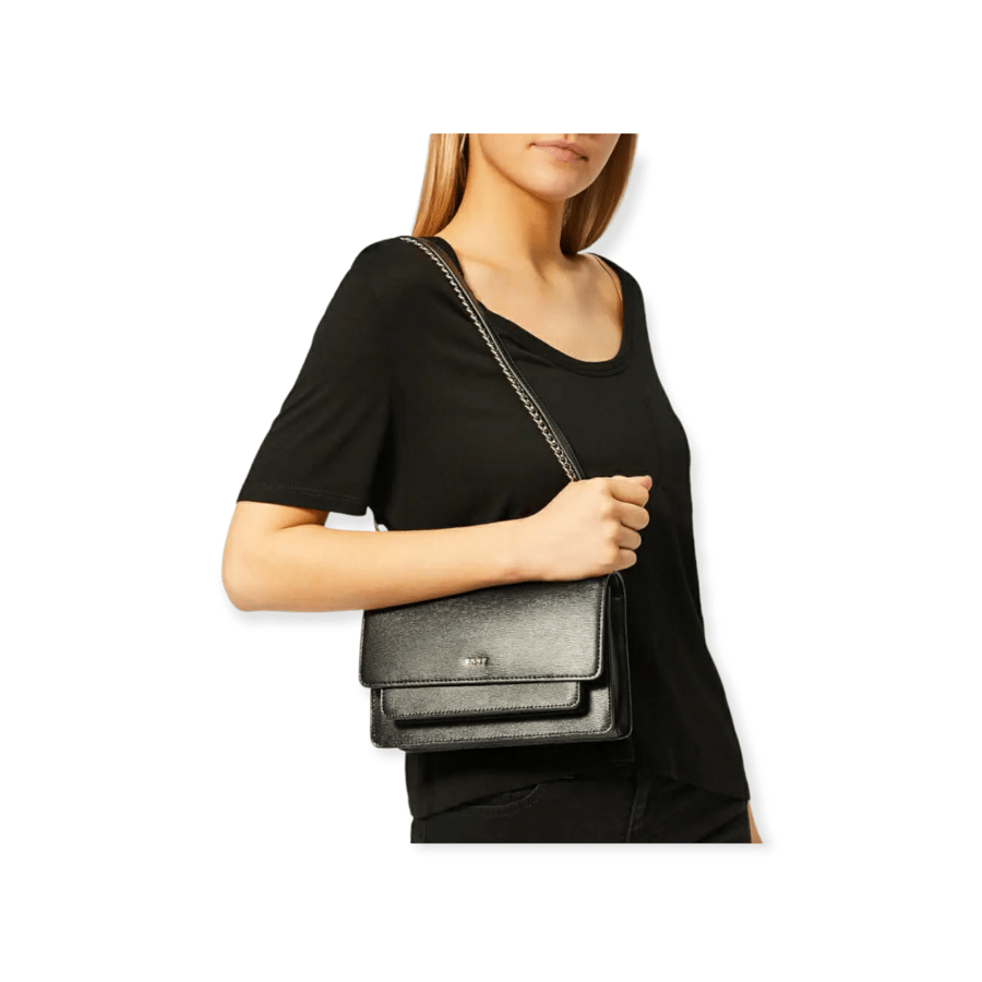 Black color leather bag