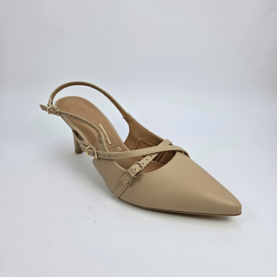 صندل نسائي كعب برازيلي - BEIGE-11851124