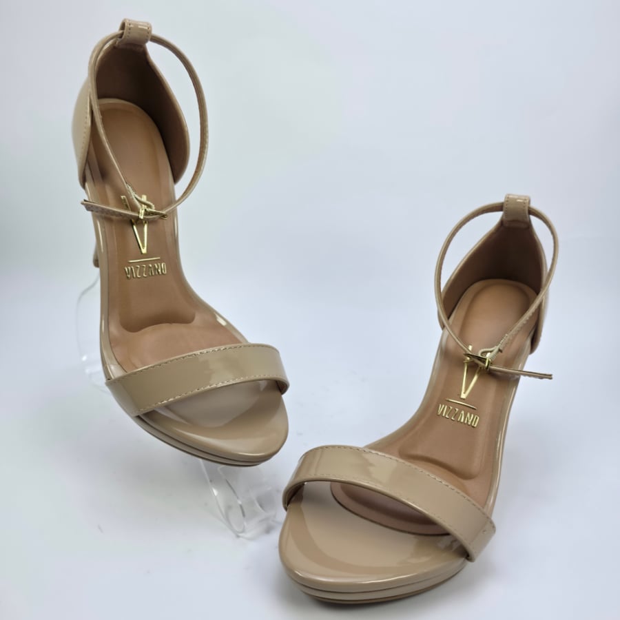 صندل نسائي كعب برازيلي - 6210-655 BEIGE - VIZZANO