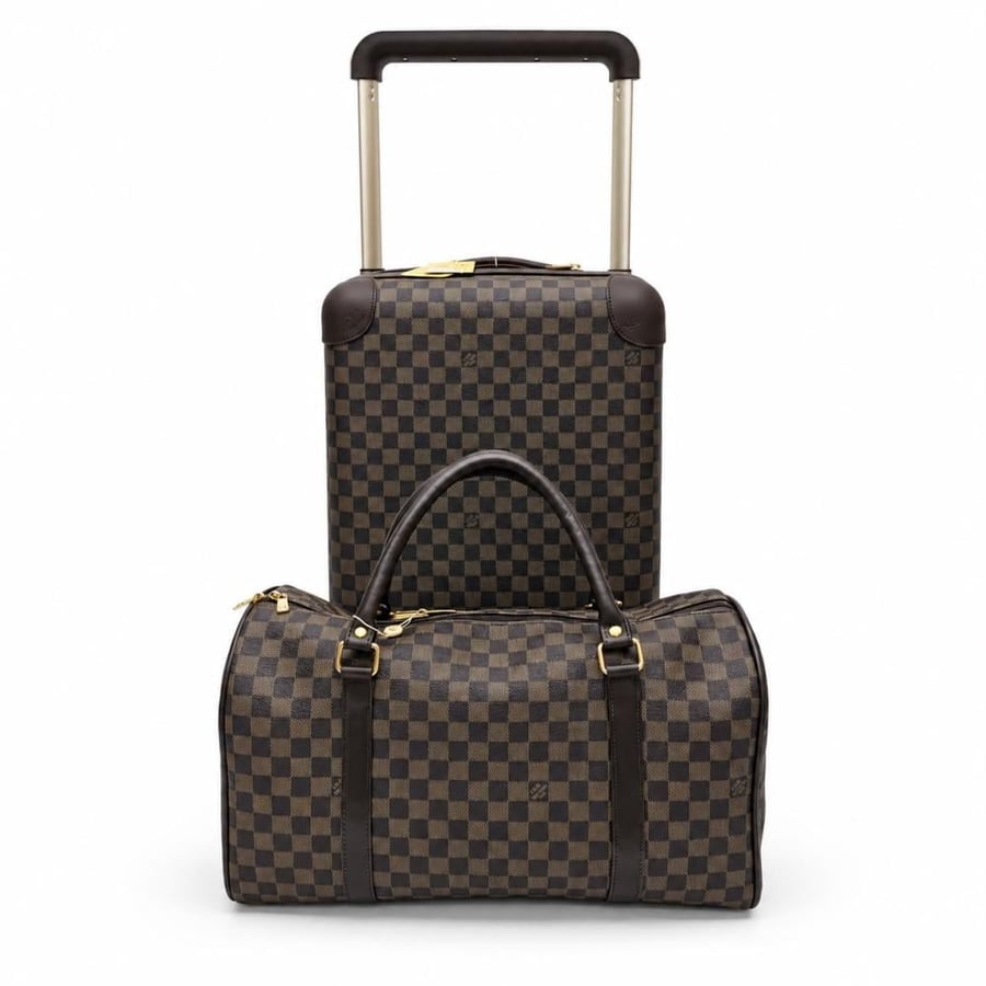 LV Brown Damier Checkered Travel Set