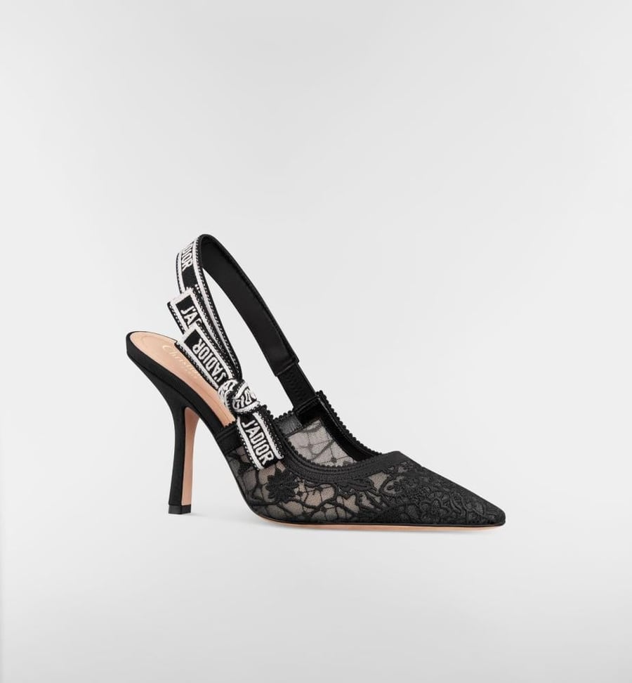 كعب نسائي Dior J'Adior Slingback دانتيل أسود
