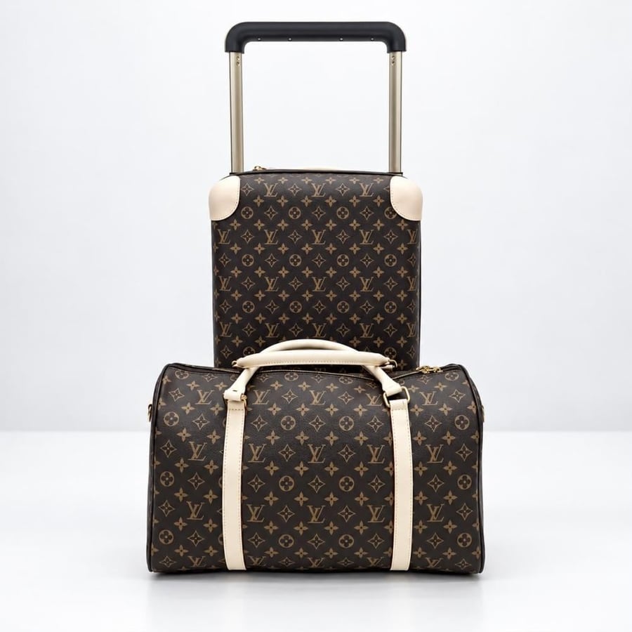 LV Brown Cream Monogram Travel Set