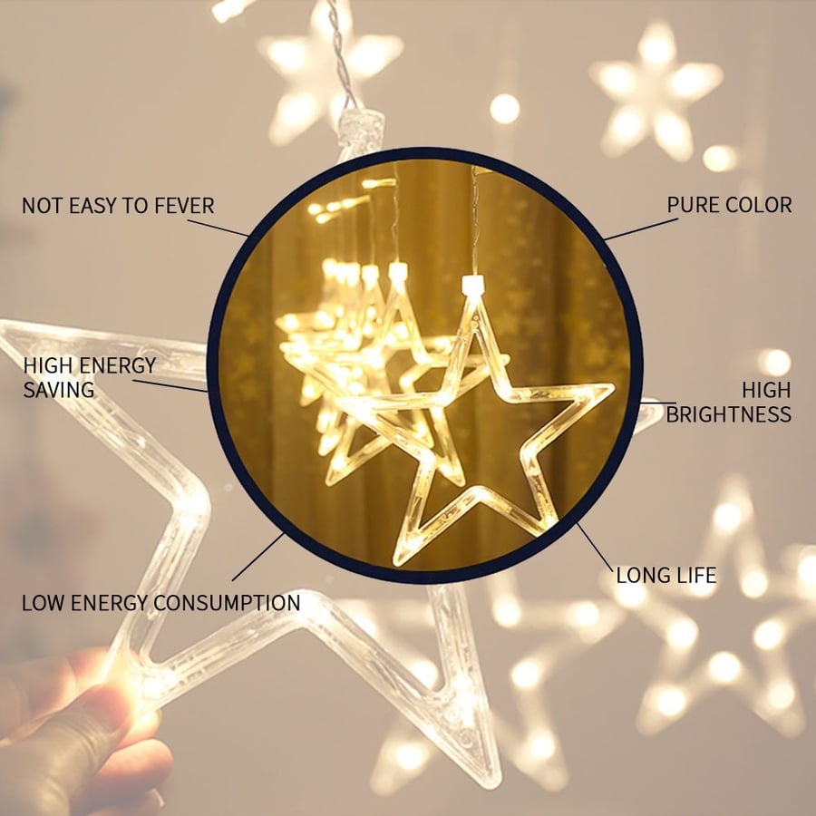 Led Star Lights 3 meter 220v Yellow Color