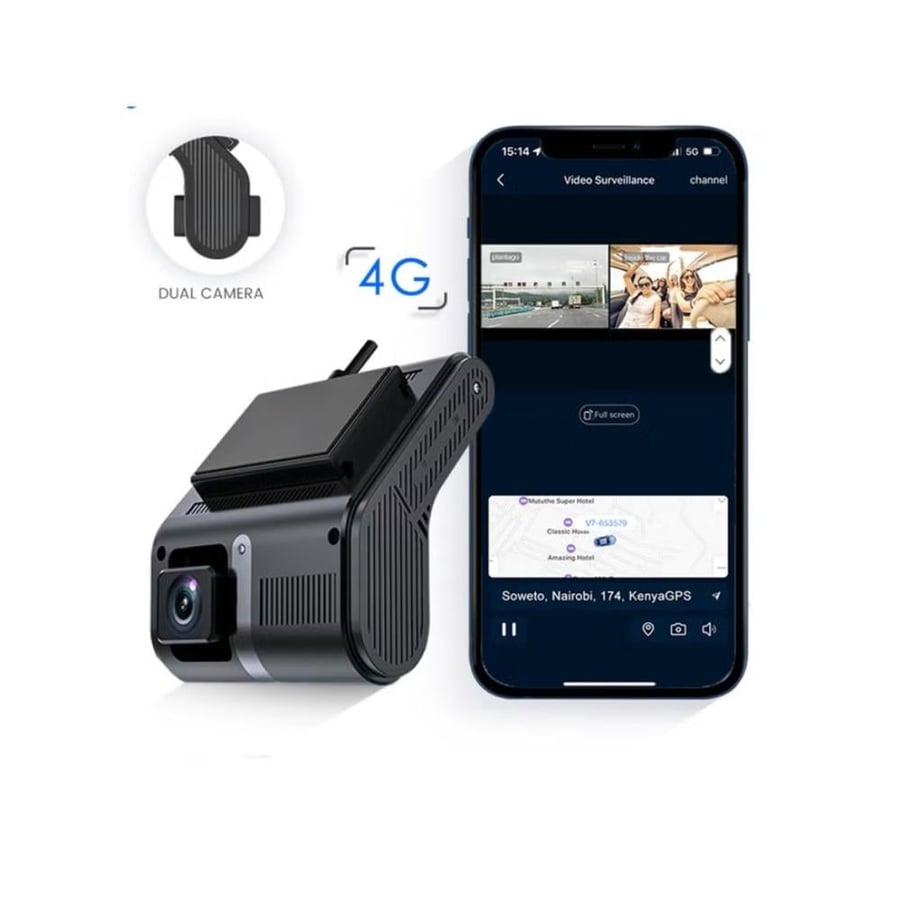 داش كام ثنائي العدسة  4G مع جهاز تتبع وتحديد الموقع