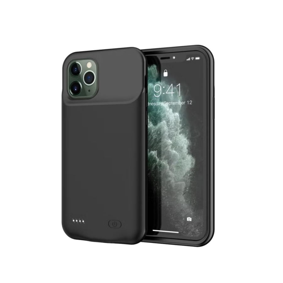 جراب بطارية بسعة 7000 مللي أمبير / الساعة ، باور بانك ممتد قابل لإعادة الشحن لاسلكي لهاتف iPhone 11 Pro Max