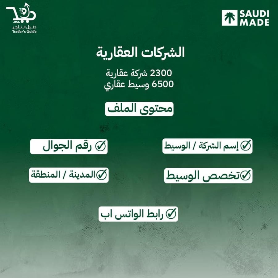 دليل الشركات العقارية والوسطاء العقاريين والمقاولين في السعودية