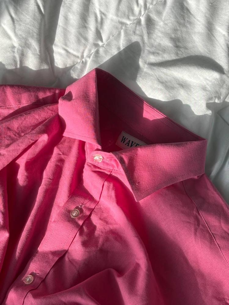 Linen shirt in candy pink