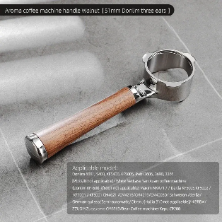 مقبض Bincoo Walnut بدون قاع، ملحق إسبرسو 58 مم، فلتر القهوة المفتوح للاستخلاص الاحترافي