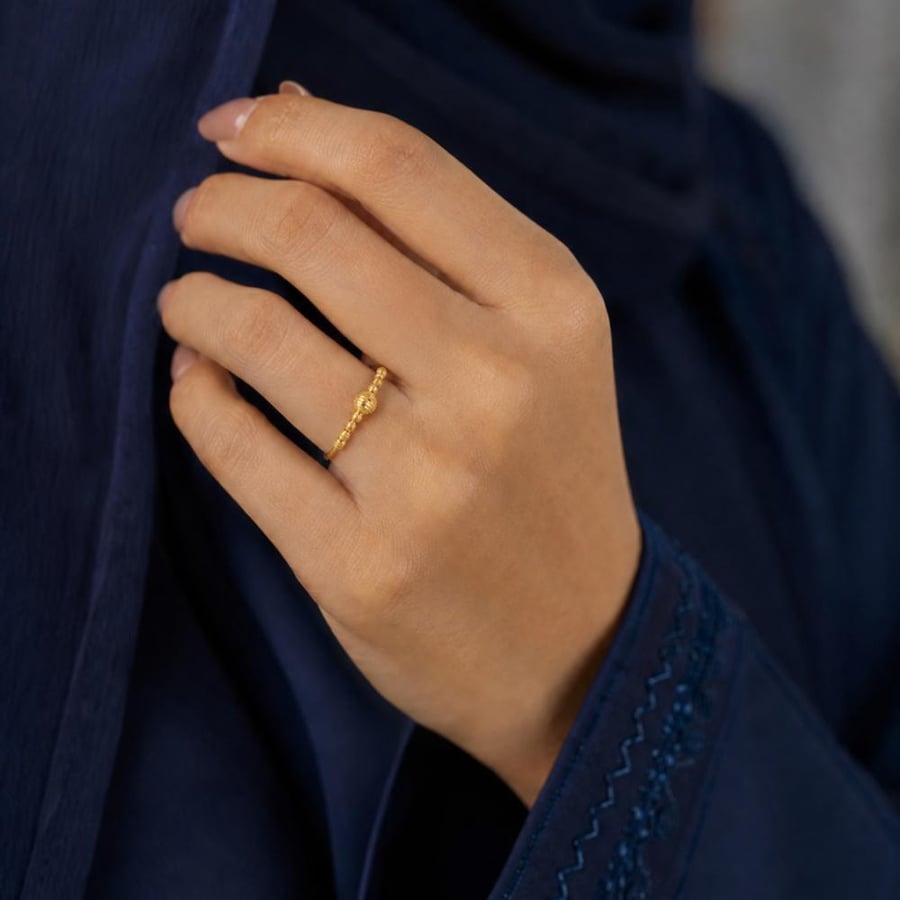 خاتم ذهب كرات الليزر - عيار 21