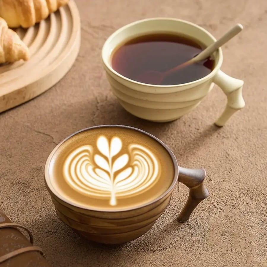 كوب سيراميك خمر 200ML مع صحن