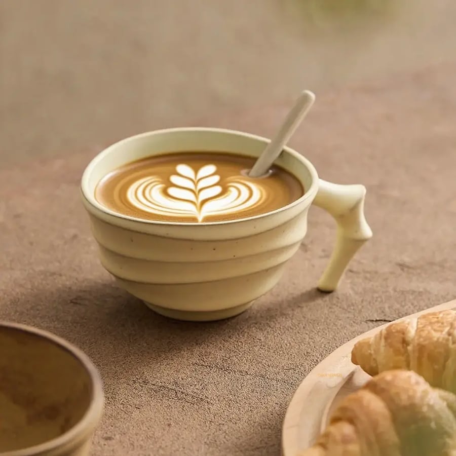 كوب سيراميك خمر 200ML مع صحن